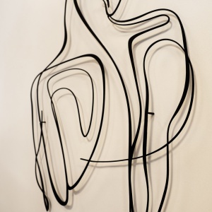 Μεταλλικός πίνακας Woman Μαύρο 34x61 cm - Img 3