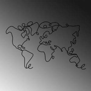 Μεταλλικός πίνακας World Μαύρο 120x70x1.5 cm - Img 5