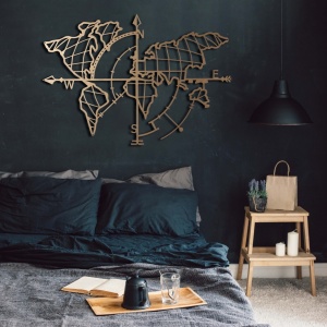 Μεταλλικός πίνακας World Χρυσό 65x95 cm - Img 6