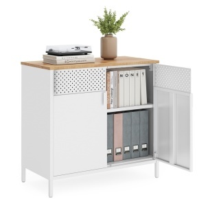 Μεταλλικό Ντουλάπι αρχειοθήκη Songmics Λευκό 80x40x76 cm - Img 2