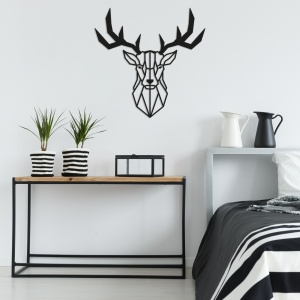Μεταλλικός πίνακας Deer2 Μαύρο 51x51 cm