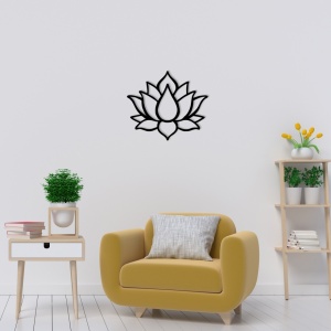 Μεταλλικός πίνακας Lotus Μαύρο 50x43 cm