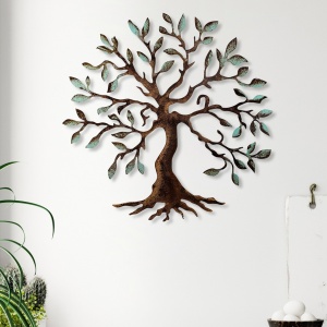 Μεταλλικός πίνακας Tree Πολύχρωμος 60x60x1.5 cm