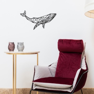 Μεταλλικός πίνακας Whale Μαύρο 56x31 cm