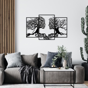 Μεταλλικό Διακοσμητικό Τοίχου Love Tree, Μαύρο, 116x71 cm
