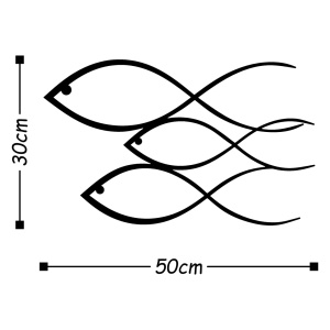 Μεταλλικό Διακοσμητικό Τοίχου Metal-248, Μαύρο, 50x30 cm - Img 3