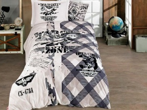 Μονά Κλινοσκεπάσματα Sky Force Γκρι (Βαμβάκι Poplin)