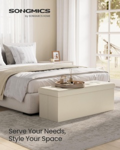 Μπαούλο Αποθήκευσης Κρεμ Songmics 38 x 110 x 38 cm - Img 6