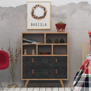 Ντουλάπα Dressing Marco Oak-Dark Concrete