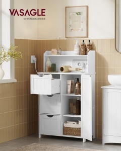 Ντουλάπι Αποθήκευσης Μπάνιου Vasagle Λευκό 60x30x100.5 cm