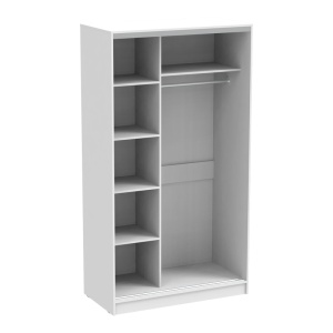 Ντουλάπα dormitor με Καθρέφτη Korredor Pako World Λευκό 120x60x220 cm - Img 2