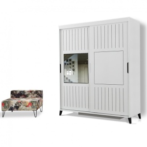 Ντουλάπα Pasific Home Fuga - 160 Parlak Beyaz Dolap - Img 5
