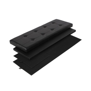 Οθωμανικό Παγκάκι Αποθήκευσης Songmics, Μαύρο, 110x38x38 cm - Img 5