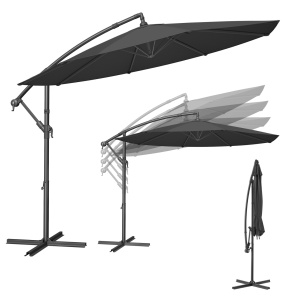 Ομπρέλα κήπου Songmics Γκρι 300x300x245 cm - Img 2