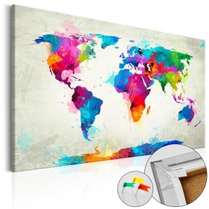 Πίνακας από φελλό - An Explosion of Colors [Cork Map] 120x80 cm