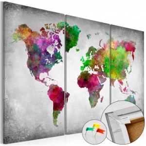 Πίνακας από φελλό - Diversity of World [Cork Map] 90x60 cm