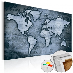 Πίνακας από φελλό - Sapphire World [Cork Map] 90x60 cm