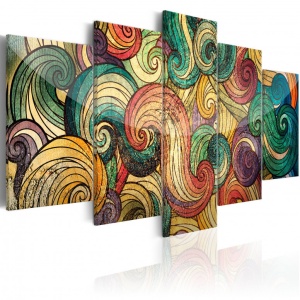 Πίνακας - Colourful Waves 100x50 cm