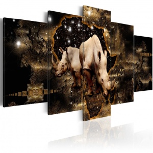 Πίνακας - Golden Rhino 100x50 cm