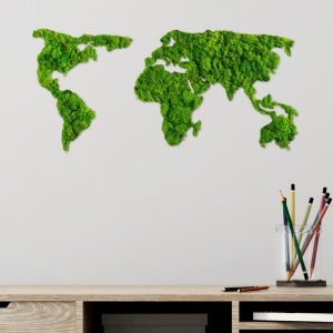 Πίνακας lemn licheni World Πράσινο 70x32 cm
