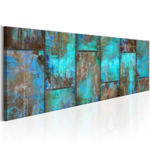 Πίνακας - Metal Mosaic: Blue 135x45 cm