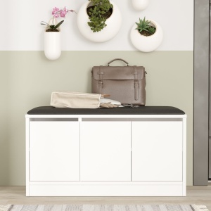Παπουτσοθήκη με bancheta Mr2 Λευκό 89.6x45.8x35.5 cm