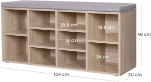 Παπουτσοθήκη Vasagle, Oak, LHS10NL, 104 x 30 x 48 cm - Img 2