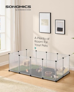 Πάρκο για κατοικίδια Λευκό Songmics 143x73x46 cm - Img 2
