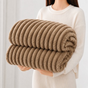 Παχιά Κουβέρτα Cocolino Stripe V13 Dark Beige 200x230 cm