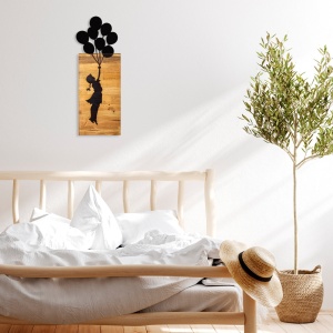 Πίνακας από ξύλο και μέταλλο Child Μαύρο 30x86x3 cm - Img 3