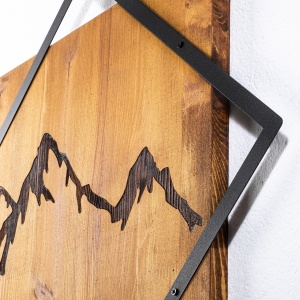 Πίνακας από ξύλο και μέταλλο Mountain Καρυδί 54x54 cm - Img 5