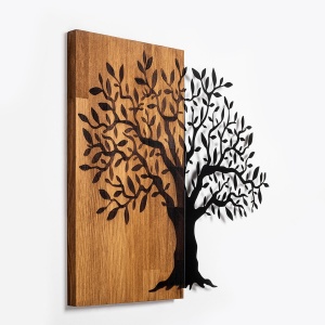 Πίνακας από ξύλο και μέταλλο Mysterious Καρυδί 58x60 cm - Img 5