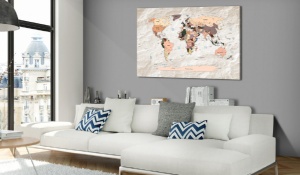 Πίνακας από φελλό - Stony Oceans [Cork Map] 120x80 cm - Img 2