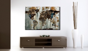 Πίνακας από φελλό - Wooden Border [Cork Map] 120x80 cm - Img 2