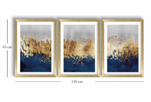 Πίνακας, σετ 3 τεμαχίων Auric Rome Χρυσό 38x53 cm - Img 2