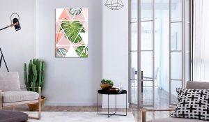 Πίνακας - Geometric Monstera (1 Part) Vertical 40x60 cm - Img 2