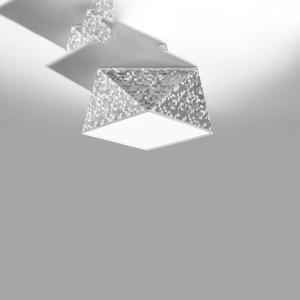 Πλαφονιέρα Hexa, Ασημί, 25x25x15 cm - Img 2