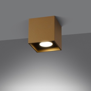 Πλαφονιέρα Quad, Χρυσή, 10x10x10 cm - Img 3