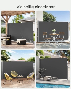 Πλευρική τέντα, Songmics, 180 x 350 cm, Γκρι - Img 7