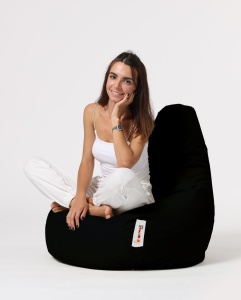 Πολυθρόνα Πουφ Κήπου Drop Μαύρο 80x80x33 cm