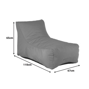 Πολυθρόνα Πουφ (beanbag) Κήπου, Otenda, Σκούρο Γκρι, 67x110x65 cm - Img 6