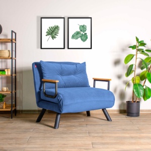 Πολυθρόνα Κρεβάτι Πολυθρόνα Sando, Μπλε 75x59x81 cm