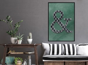 Πόστερ - Ampersand on Green Background, με μαύρη κορνίζα, 30x45 cm - Img 2