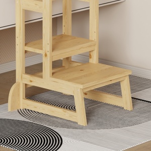 Πύργος εκμάθησης για παιδιά από ξύλο Montessori Chiquel Natural 45.7x51x90 cm - Img 6