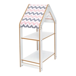 Ραφιέρα Montessori Zoilen λευκό-ροζ MDF 57x34x70 cm