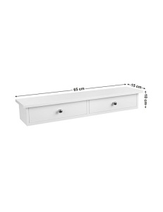 Ραφιέρα με Ράφια, Songmics, Λευκό, LWS65WT, 65 x 15 x 10 cm - Img 4