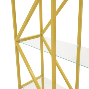 Ραφιέρα Aylan, Pako World, Γυαλί, Χρυσό, 100x30x200 cm - Img 4