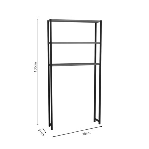 Ράφι πάνω από WC ή πλυντήριο ρούχων Hifro Pako World Λευκό 65x27x185.5 cm - Img 3
