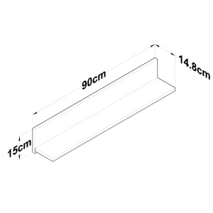 Ράφι AE104 Καρυδί 90x15x14.8 cm - Img 7
