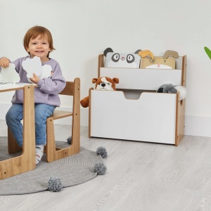 Ράφι Crane MDF λευκό-natural 57x34x44 cm - Img 2